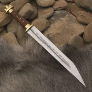 Hand-Forged Viking Seax Sword, Carbon Steel Norse Blade, Nordic Sax Knife, Medieval Short Sword, Leather Sheath, Gift for Collectors