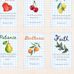 Frucht der Geist-Schrift Karten | Digitaler Download | Christliche druckbare Bibel-Verskarten für Ermutigungs- & Glaubensgeschenke