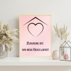 Zuhause ist, wo das Herz lacht Print: Family Wall Art (Digital Download A4/A3 PDF&PNG