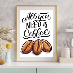 Guten Morgen Kaffee Print: Modern Kitchen Wall Art (Digital Download, PDF & PNG A3 File)