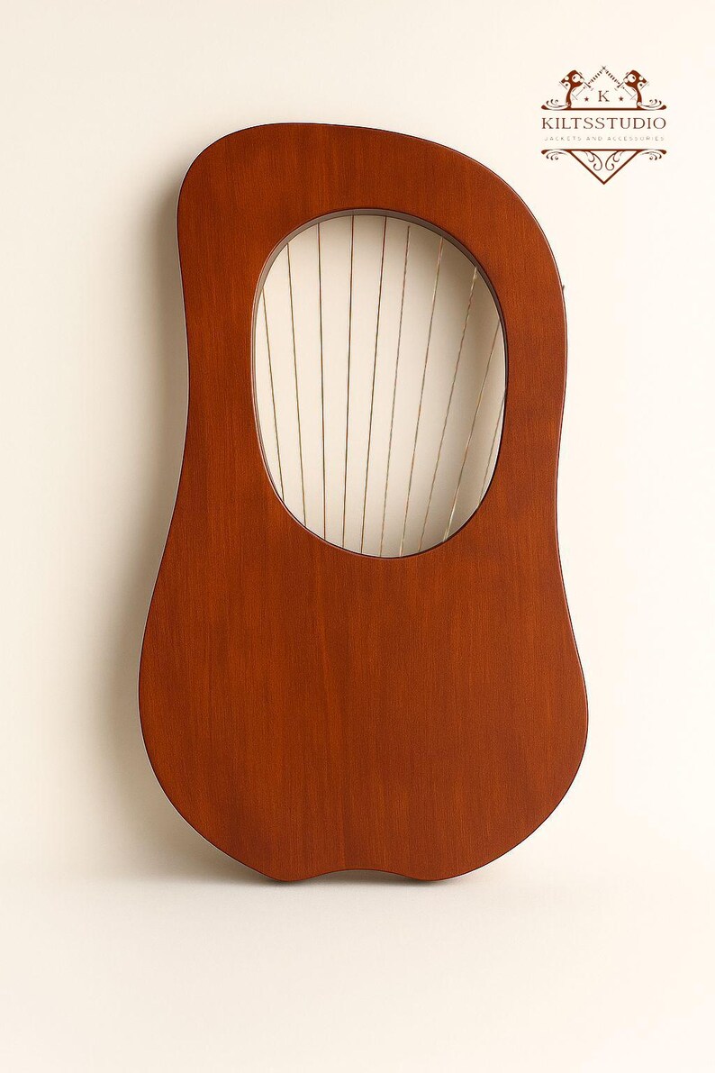 Rosewood Lyre Harp – 10 Metal Strings | Handmade New Flower Lyre Design with Free Tuning Key, Bag & Extra Strings image 3