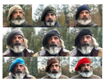 Men's Wool Scot Bonnet Scottish Tam Hat – Traditional Scottish Highland Kilt Beret Hat Available in 9 Colors