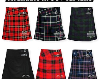 Schottischer Schottenkaro Kilt-Rock für Frauen 50,8 cm knielang – Hinterer gefalteter Mädchen-Damen-Minirock – Erhältlich in 50+ Tartans