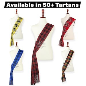 Scottish Women&#39;s Tartan Sash Highland Sash Full Size Length 90 x Width 10.5 -  Ladies Tartan Sash Available 50+ Tartans