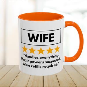 Wife Definition Birthday Gift Mug, Funny Gift, 5 Star Mug, Best Ever Cup, Cute Coffee Mug, Marriage Gift, Wife Quote Mug, Anniversary Gift