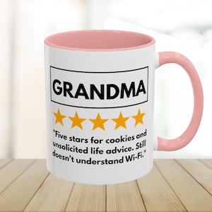 Grandma Definition Birthday Gift Mug, Funny Grandma Cup, Best Grandma Ever Mug, 5 Star Nana Cup, Cute Grandparent Mug, Grandma Quote Mug