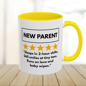 New Parent Mug, Funny Gift, First Time Mom Dad Coffee Cup, New Baby Announcement, Parent Life Quote Mug, Baby Shower Gift Idea