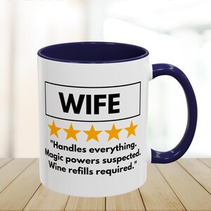 Wife Quote Mug, Wife Definition Birthday Gift Mug, Funny Gift, 5 Star Mug, Best Ever Cup, Cute Coffee Mug, Marriage Gift,  Anniversary Gift