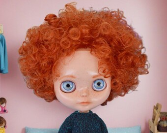 Cozy Blythe Boy Sweater, Blue Knit Pullover, Soft Cotton Doll 12inch Outfit, Patina Blue Outfit