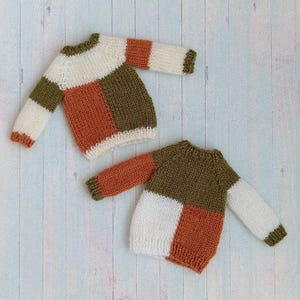 Knitted Wool Autumn Sweater Set for Blythe Doll: Handmade Cozy Outfit