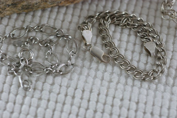 Vintage Sterling Silver Three Assorted Styles Cha… - image 3