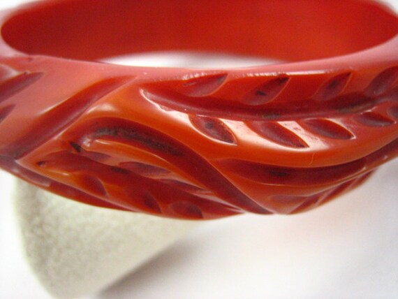 Vintage Over Dyed Butterscotch Bakelite Bangle Br… - image 2