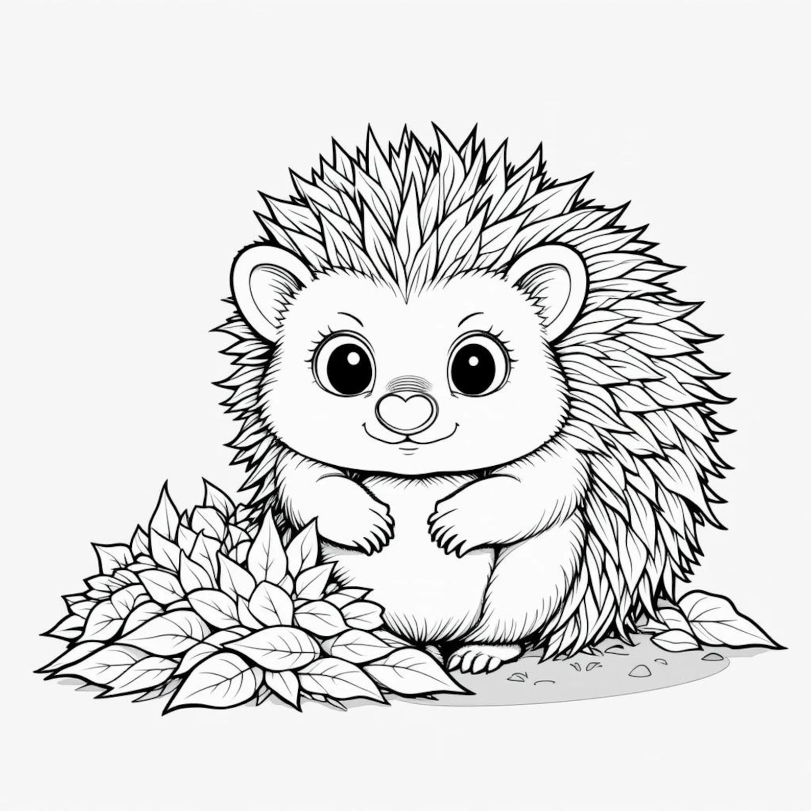 Colouring Picture Hedgehog Ausmalbild Igel - Etsy