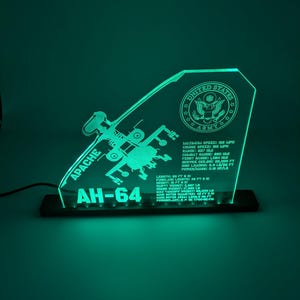 AH-64 Apache Helicopter acrylic RGB LED