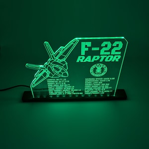 F-22 Raptor Aircraft acrylic RGB LED