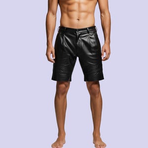 Handmade Black Sheep Leather Men Short, Genuine Leather Men Biker Short, Premium Leather Cosplay Outfit, Street Wear, Gift FOr Him