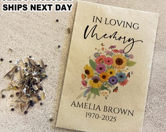 In Loving Memory Personalized Seed Packet Favor for Memorial Service, Custom Funeral Favor, Celebration of Life Memento, Forget Me Not Seeds