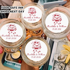 Personalized Edible Drink Toppers, Just Married Theme, Wedding Cocktail Garnish, Custom Party Decorations, Elegant Edible Cocktail Toppers