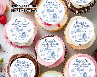 Last Toast on the Coast Bachelorette Cupcake Topper/Coastal Bachelorette Edible Desserts Topper/Beach Bach Party Decor/Tropical Bach Weekend