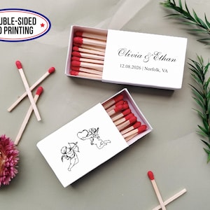 Custom Wedding Matchboxes: Cupid&#39;s Matches, Personalized Wedding Favors