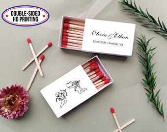 Custom Wedding Matchboxes: Cupid's Matches, Personalized Wedding Favors