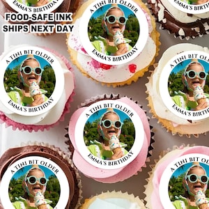 A Tini Bit Older 30th Birthday Cupcake Toppers, Birthday Party Decor, Dirty Thirty Bday Espresso Martini, Dirty Martini Photo Cake Toppers