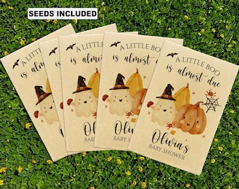 A Little Boo Baby Shower Seed Packets, Ghost Halloween Baby Shower Favors, Custom Autumn Baby Shower Seed Favor, Cute Halloween Party Gifts