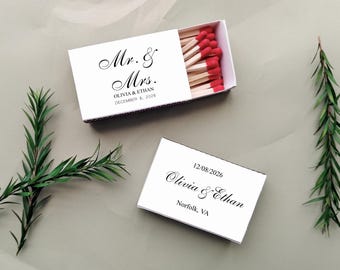 Custom Wedding Matchbooks/Personalized Wedding Favors/Gifts for Guests/Custom Wedding Matches Box/Custom Matches for Wedding/Party Favors
