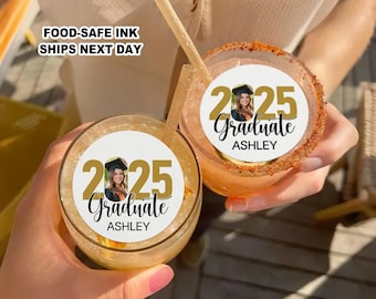 Class of 2026 Photo Graduation Drink Topper Edible Cocktail Toppers Congrats Grad Party Decor Graduate Personalized Face Edible Toppers