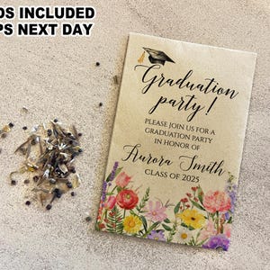 Class of 2025 Graduation Favor Seed Packets, Custom Graduation Wildflower Seed Packet, Seeds of Success, Senior 2025 Graduation Party Favors