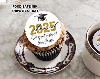 Class of 2025 Custom Graduation Edible Cupcake Toppers, Graduation Party Decorations, Oreo Cookie Toppers for Graduation, Congrats Grad 2025