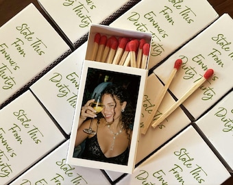 I Stole This from Photo Matchbooks/Personalized Birthday Matches/Bachelorette Matchboxes/30th Birthday Party Favors/Custom Matchbox Favors
