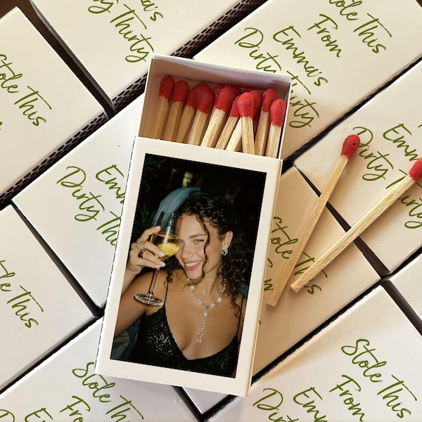 I Stole This from Photo Matchbooks/Personalized Birthday Matches/Bachelorette Matchboxes/30th Birthday Party Favors/Custom Matchbox Favors