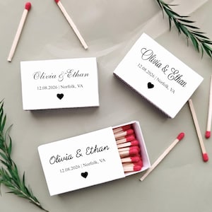 Bulk Set Wedding Matches Box/Personalized Wedding Favors/Custom Matches for Wedding Party/Wedding Matchbook/Bridal Shower Matchbox Favors