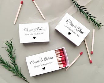 Bulk Set Wedding Matches Box/Personalized Wedding Favors/Custom Matches for Wedding Party/Wedding Matchbook/Bridal Shower Matchbox Favors