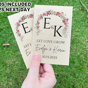 Wedding Initials Seed Packet Party Favors/Let Love Grow/Eco-Friendly Favors with Wildflower Seeds/Finished Wedding Wildflower Seed Packets
