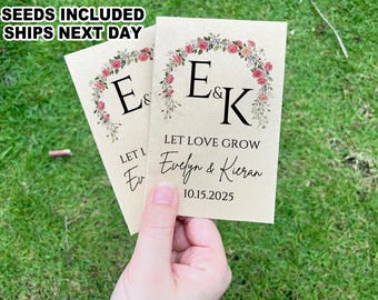 Wedding Initials Seed Packet Party Favors/Let Love Grow/Eco-Friendly Favors with Wildflower Seeds/Finished Wedding Wildflower Seed Packets