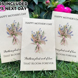 Bulk Custom Mother&#39;s Day Favors/Bouquet Seed Packets with Seeds/Happy Mother&#39;s Day Seed Envelope/Church Mother&#39;s Day Gift/Celebrate Mom Gift
