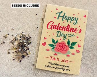 Happy Galentine’s Day Seed Packets, Gal Pals Party Favor, Seeds Included, Valentine Friendship Gift, Girls Night Decor, February Party Favor