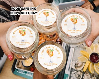 30th Birthday Drink Toppers | Italian Spritz-Inspired Cocktail Edible Decorations