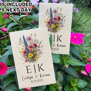 Wildflower Wedding Seed Packet Favors/Personalized Seed Favors for Guests/Bulk Wedding Favors Seed Envelope, PLANTABLE Reception Favors