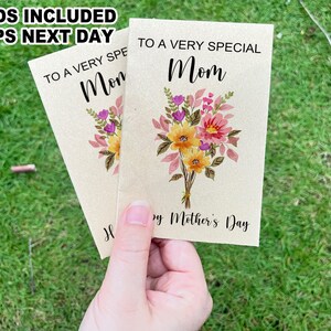 To A Special Mom Seed Packets for Mothers Day/Mothers Day Brunch Seed Favor/Mother&#39;s Day Card with Seeds/Church Gift for Moms/Realtor Gifts