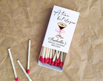A Tini Bit Closer Espresso Martini Bridal Shower Matchboxes Custom Match Boxes for a Bridal Shower Bachelorette Martini Wedding Shower Favor