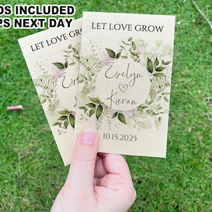 Eco-Friendly Wildflower Seed Packets Wedding Favors for Guests in Bulk, Let Love Grow with Seeds of Love – Perfect for Bridal Shower Favors