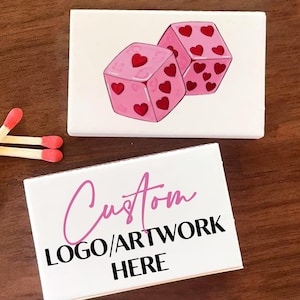 Personalized Matches with Logo, Artwork or Photo, Custom Logo Match Boxes, Double-sided Printed Matches for Business Event, Bulk Party Favor