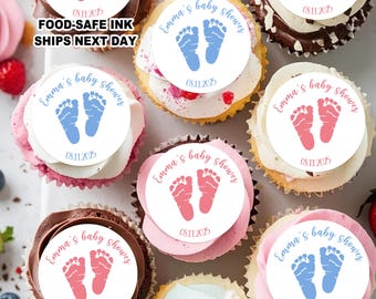 Custom Baby Shower Cupcake Toppers, Personalized Baby Shower Cake Topper, Baby Shower Party Decor, Baby Name Reveal Ideas, Baby Name Toppers