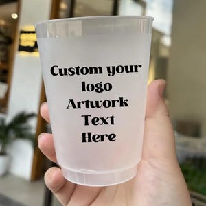 Double-sided Frosted Cups with Logo/Text/Image, Custom Photo Party Cups for Business, Corporate Events, Weddings, Birthdays, Wedding Cups