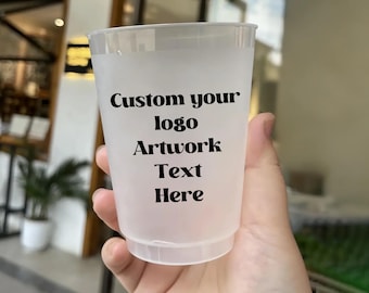 Double-sided Frosted Cups with Logo/Text/Image, Custom Photo Party Cups for Business, Corporate Events, Weddings, Birthdays, Wedding Cups