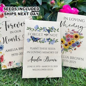 Memorial Seed Packets/In Loving Memory Funeral Favors/Celebration of Life Gifts/Sympathy Seed Favors/Remembrance Seeds/Flower Memorial Cards