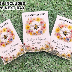 Meant to Bee- Custom Seed Packets for Wedding Bridal/Eco-Friendly Wedding Gift Seed Envelopes/Bulk Wedding Favors Wildflower Seed Packets